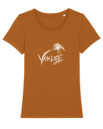 Vanlife. Enjoy Every Moment! Tricou mânecă scurtă guler larg fitted Damă Expresser