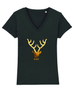 Cerb Tricou mânecă scurtă guler V Damă Evoker