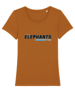 Vegan. Eat What Elephants Eat! Tricou mânecă scurtă guler larg fitted Damă Expresser