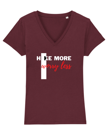 Hike More Worry Less Burgundy