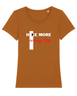 Hike More Worry Less Tricou mânecă scurtă guler larg fitted Damă Expresser