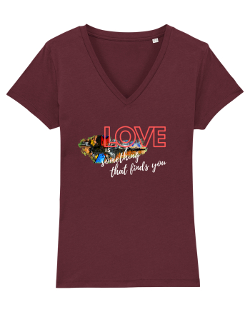 Love. Abstract Art Burgundy