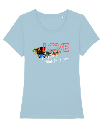 Love. Abstract Art Sky Blue