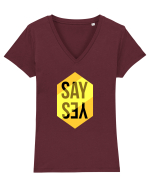 Spune DA Tricou mânecă scurtă guler V Damă Evoker
