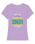 Când fumezi iarbâ Tricou mânecă scurtă guler larg fitted Damă Expresser