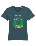 Când fumezi iarbâ Tricou mânecă scurtă guler V Bărbat Presenter