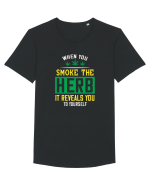 Când fumezi iarbâ Tricou mânecă scurtă guler larg Bărbat Skater