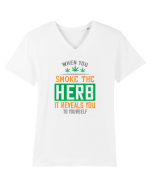 Când fumezi iarbâ Tricou mânecă scurtă guler V Bărbat Presenter
