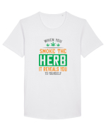 Când fumezi iarbâ Tricou mânecă scurtă guler larg Bărbat Skater