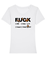 Fuck Off Tricou mânecă scurtă guler larg fitted Damă Expresser