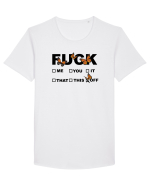 Fuck Off Tricou mânecă scurtă guler larg Bărbat Skater