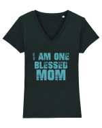 I Am One Blessed Mom Tricou mânecă scurtă guler V Damă Evoker