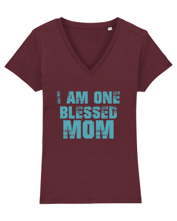 I Am One Blessed Mom Burgundy