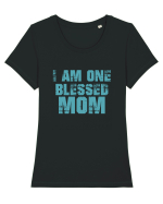 I Am One Blessed Mom Tricou mânecă scurtă guler larg fitted Damă Expresser