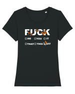 Fuck Off Tricou mânecă scurtă guler larg fitted Damă Expresser
