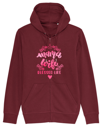 Mama Wife Blessed Life Burgundy