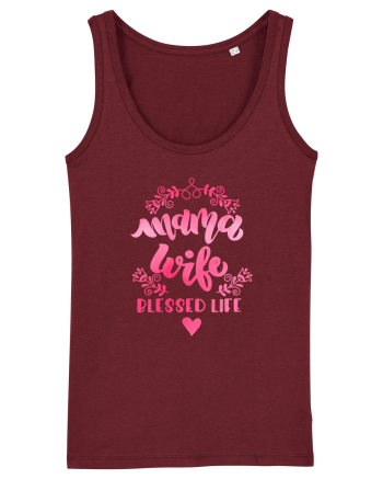 Mama Wife Blessed Life Burgundy