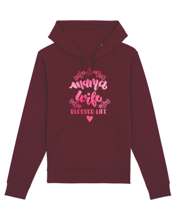 Mama Wife Blessed Life Burgundy