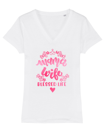 Mama Wife Blessed Life White