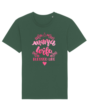 Mama Wife Blessed Life Bottle Green