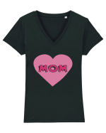 Mom Heart Tricou mânecă scurtă guler V Damă Evoker