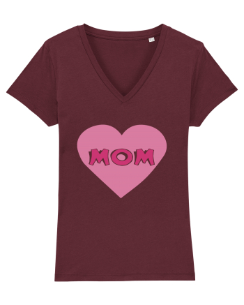 Mom Heart Burgundy