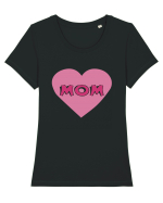 Mom Heart Tricou mânecă scurtă guler larg fitted Damă Expresser