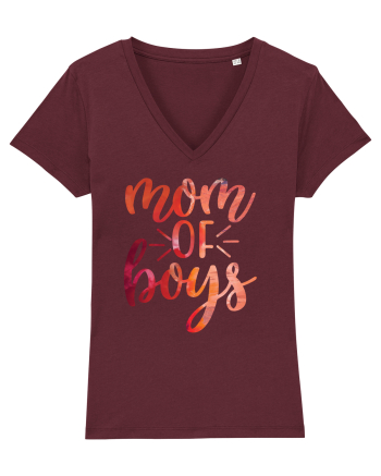 Mom Of Boys Burgundy