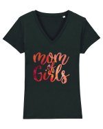 Mom Of Girls Tricou mânecă scurtă guler V Damă Evoker