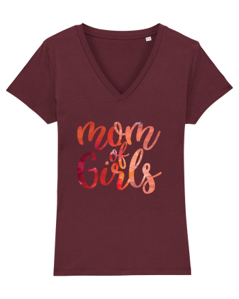 Mom Of Girls Burgundy