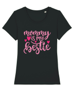 Mommy Is My Bestie Tricou mânecă scurtă guler larg fitted Damă Expresser