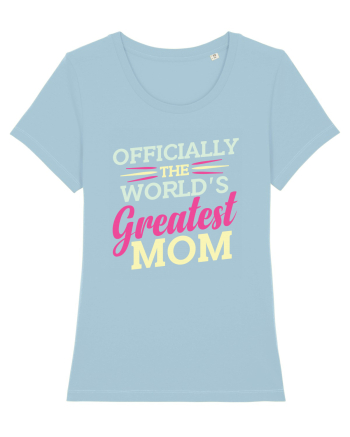 Officially The World's Greatest Mom Sky Blue
