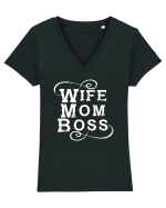 Wife Mom Boss Tricou mânecă scurtă guler V Damă Evoker