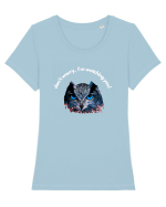 Don't Worry, I'm watching you! Tricou mânecă scurtă guler larg fitted Damă Expresser