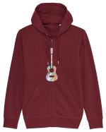 Chitară Funky Hanorac cu fermoar Unisex Connector
