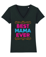 Best Mama Ever Retro Style Tricou mânecă scurtă guler V Damă Evoker