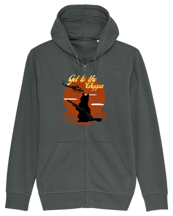 Get to the choppa Cat. Retro funny Cat Anthracite