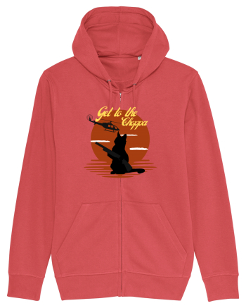 Get to the choppa Cat. Retro funny Cat Carmine Red