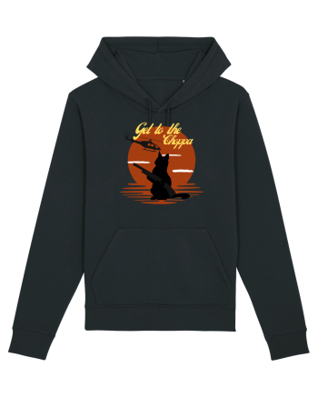 Get to the choppa Cat. Retro funny Cat Black