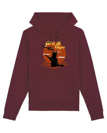 Get to the choppa Cat. Retro funny Cat Burgundy