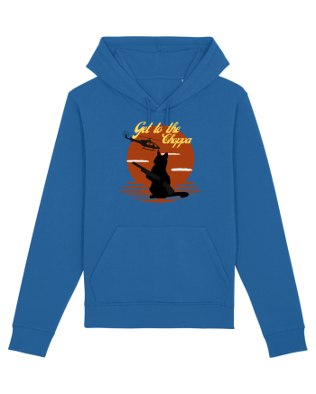 Get to the choppa Cat. Retro funny Cat Royal Blue