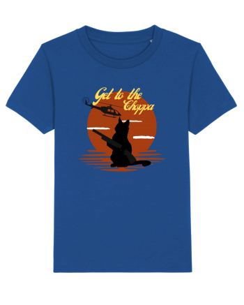 Get to the choppa Cat. Retro funny Cat Majorelle Blue