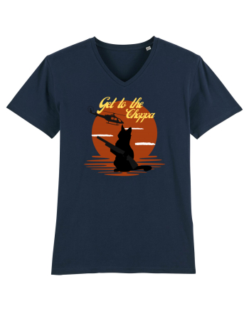 Get to the choppa Cat. Retro funny Cat French Navy