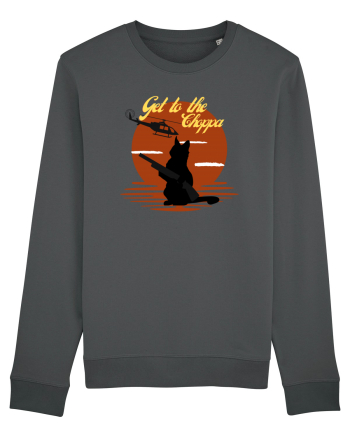 Get to the choppa Cat. Retro funny Cat Anthracite