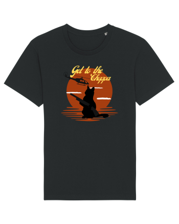 Get to the choppa Cat. Retro funny Cat Black