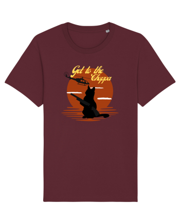Get to the choppa Cat. Retro funny Cat Burgundy