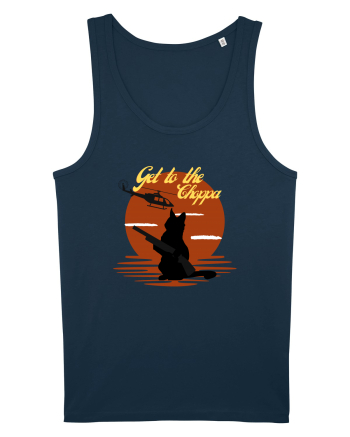 Get to the choppa Cat. Retro funny Cat Navy