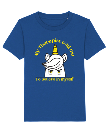 Funny unicorn joke. My Therapist told me to believe in myself Majorelle Blue
