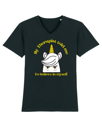 Funny unicorn joke. My Therapist told me to believe in myself Black