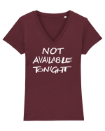 Not Avalable Tonight Tricou mânecă scurtă guler V Damă Evoker